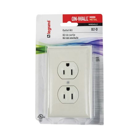 Wiremold Legrand Rectangle Plastic 1 gang Outlet Box Ivory B2D